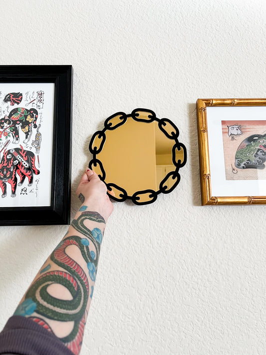 Large Chain Circle Mirror