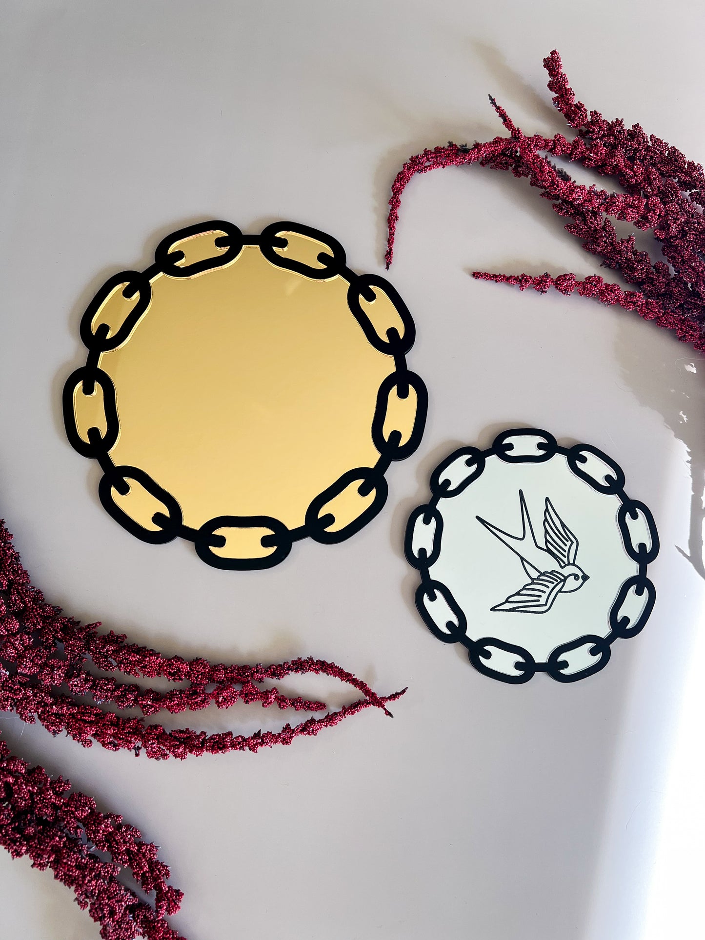 Large Chain Circle Mirror