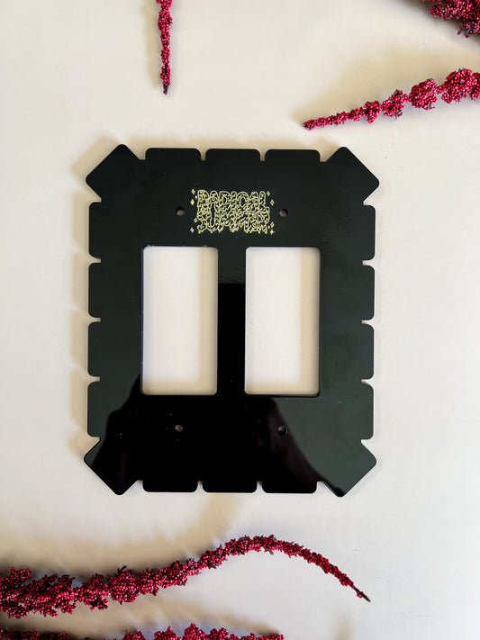 Chain Rectangle Double Light Switch Plate