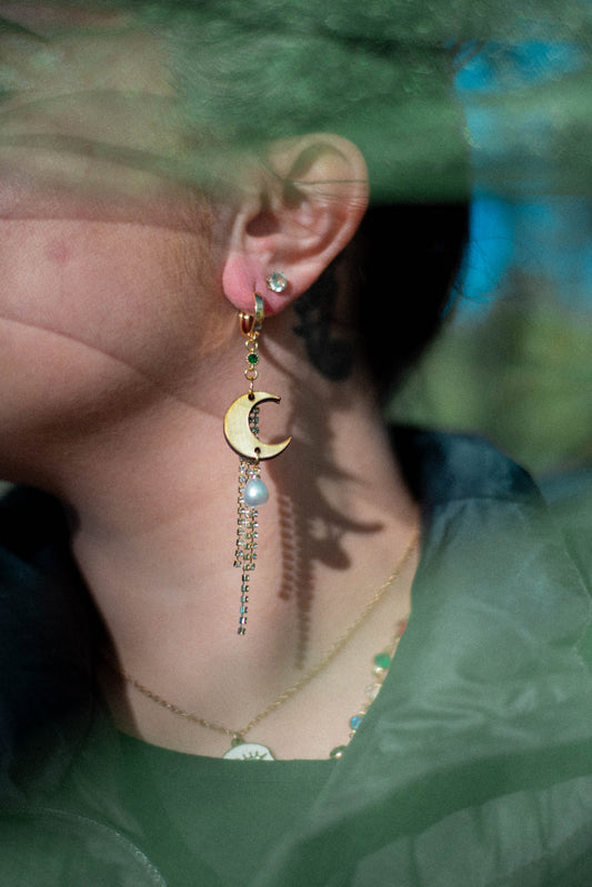 Avant-Garde Moon Earrings
