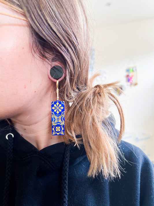 Mediterranean Tile 3 Stack Earrings