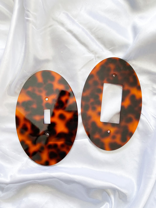 Tortoise Shell Light Switch Cover (regular or flats)