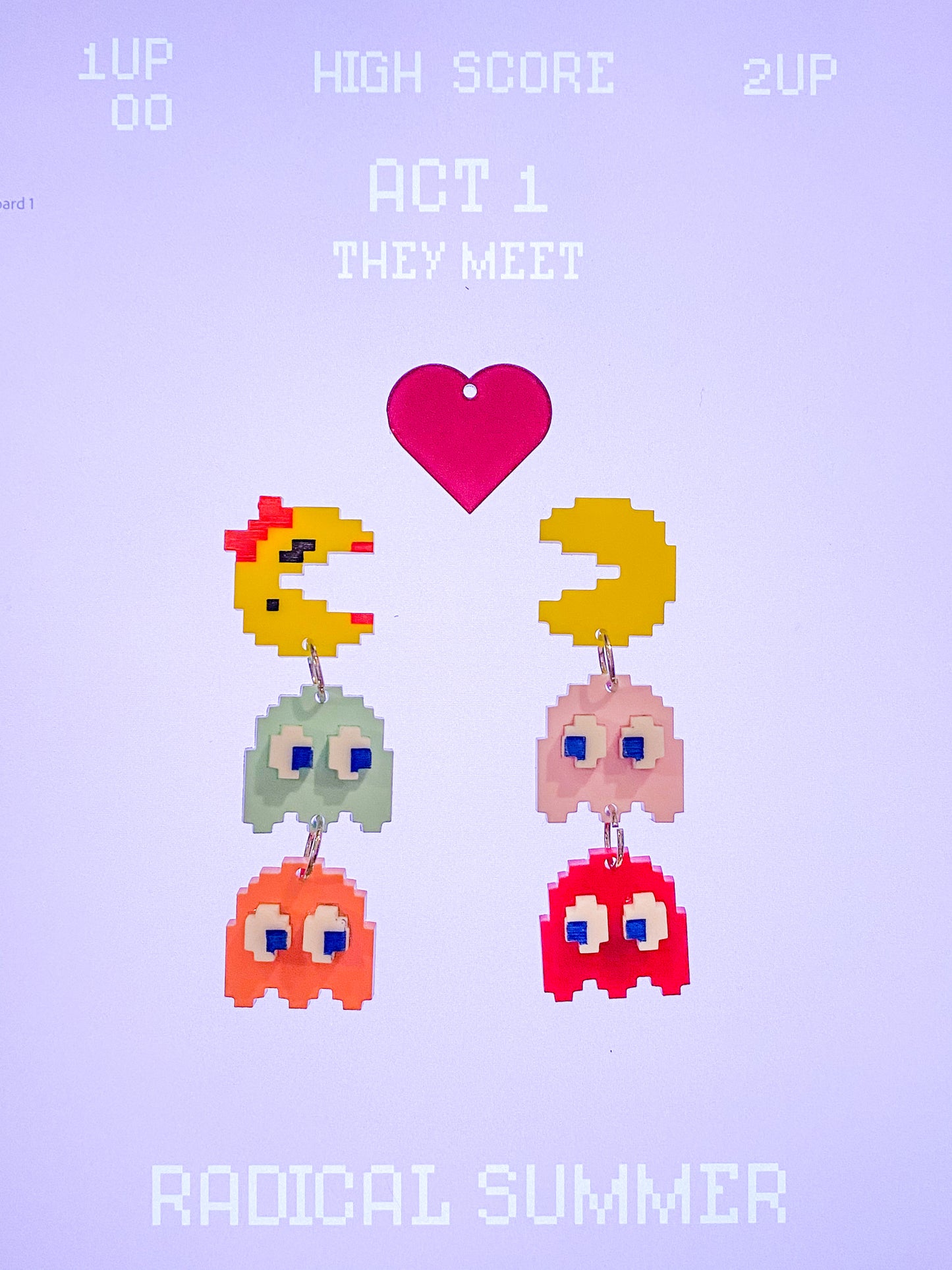 Mr & Ms Pac-Man Earrings