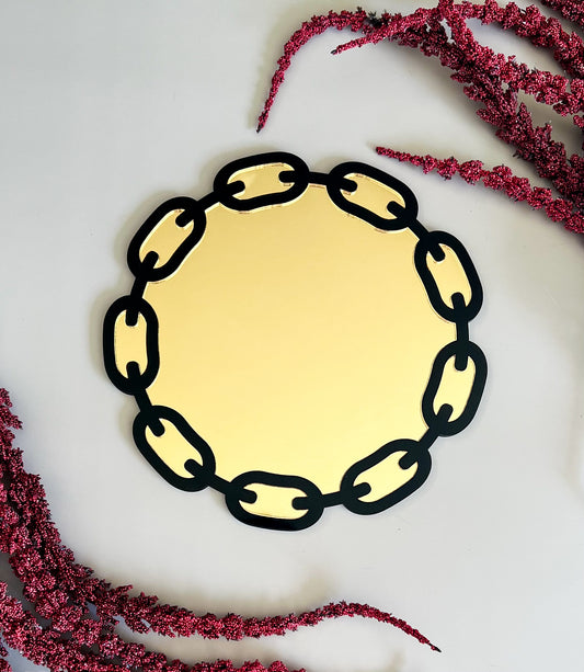 Large Chain Circle Mirror
