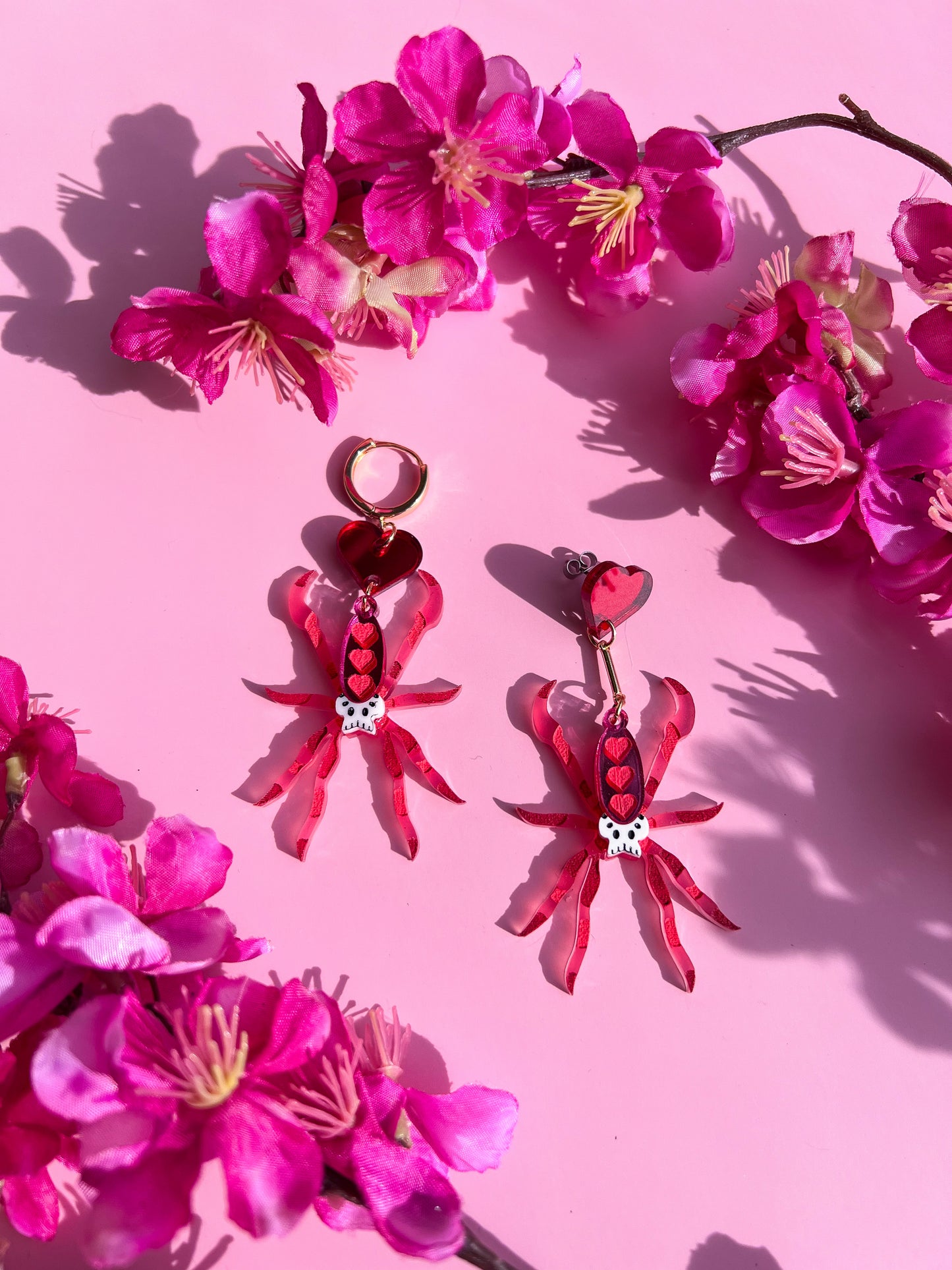 Valentine’s Spider Earrings