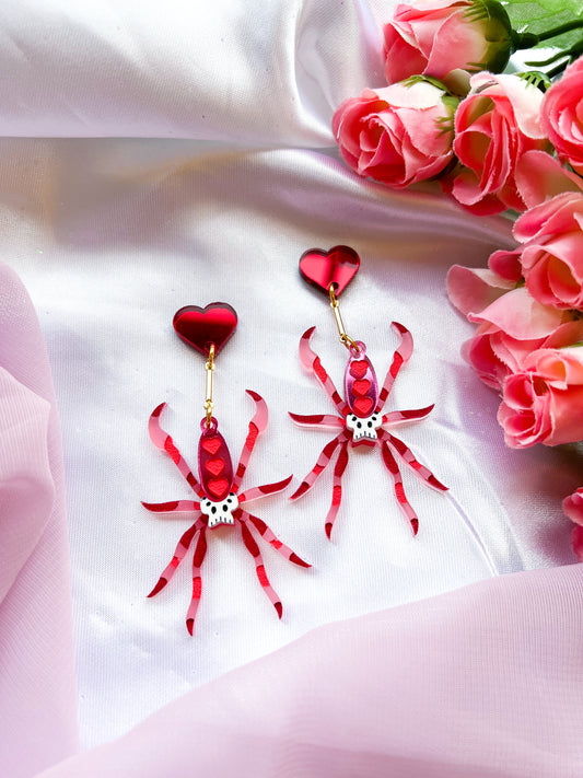 Valentine’s Spider Earrings